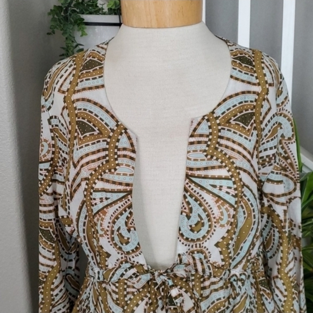 J.Crew Trastevere Collection Paisley Tunic Swim Cover-Up | Boho Resort - Picture 5 of 9